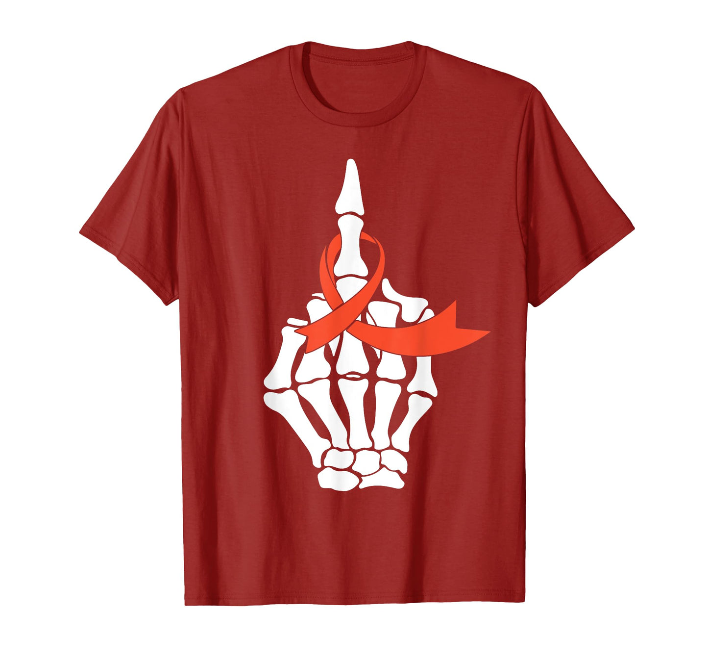 Fuck Kidney Cancer Awareness Middle Finger Orange Ribbon T-Shirt