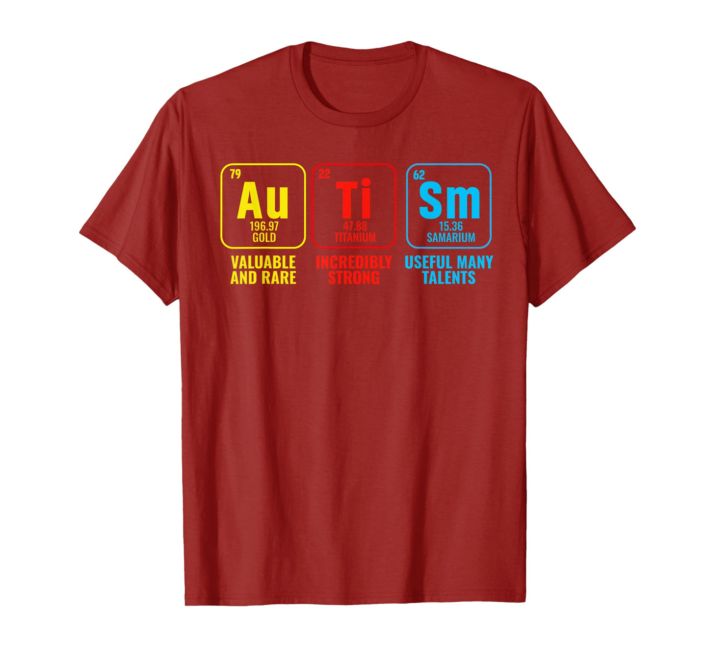 Autism Elements Periodic Table Awareness ASD Men Women T-Shirt