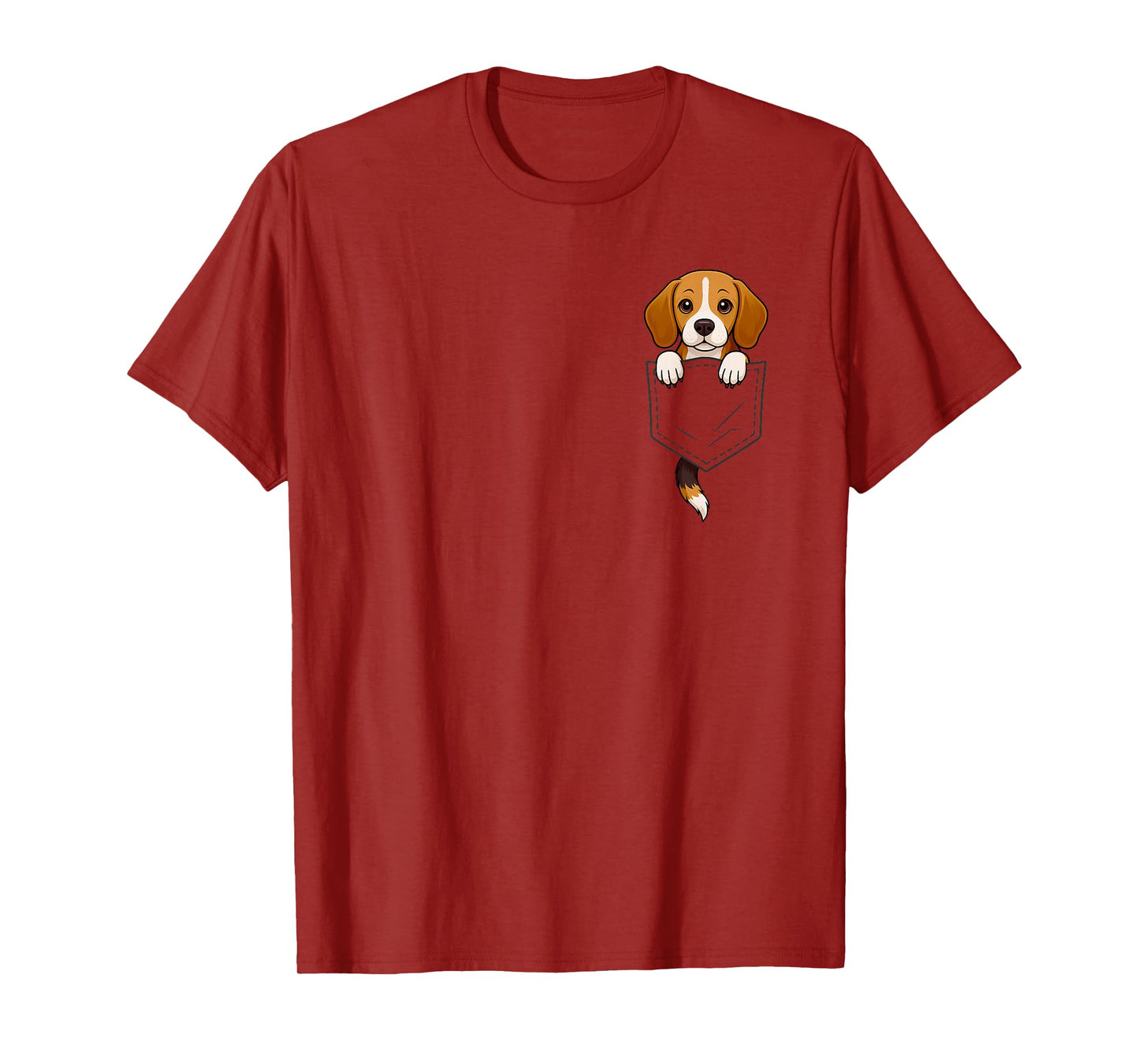 Funny Beagle Peeking in Pocket Animal Dog Lover Pet Mom T-Shirt