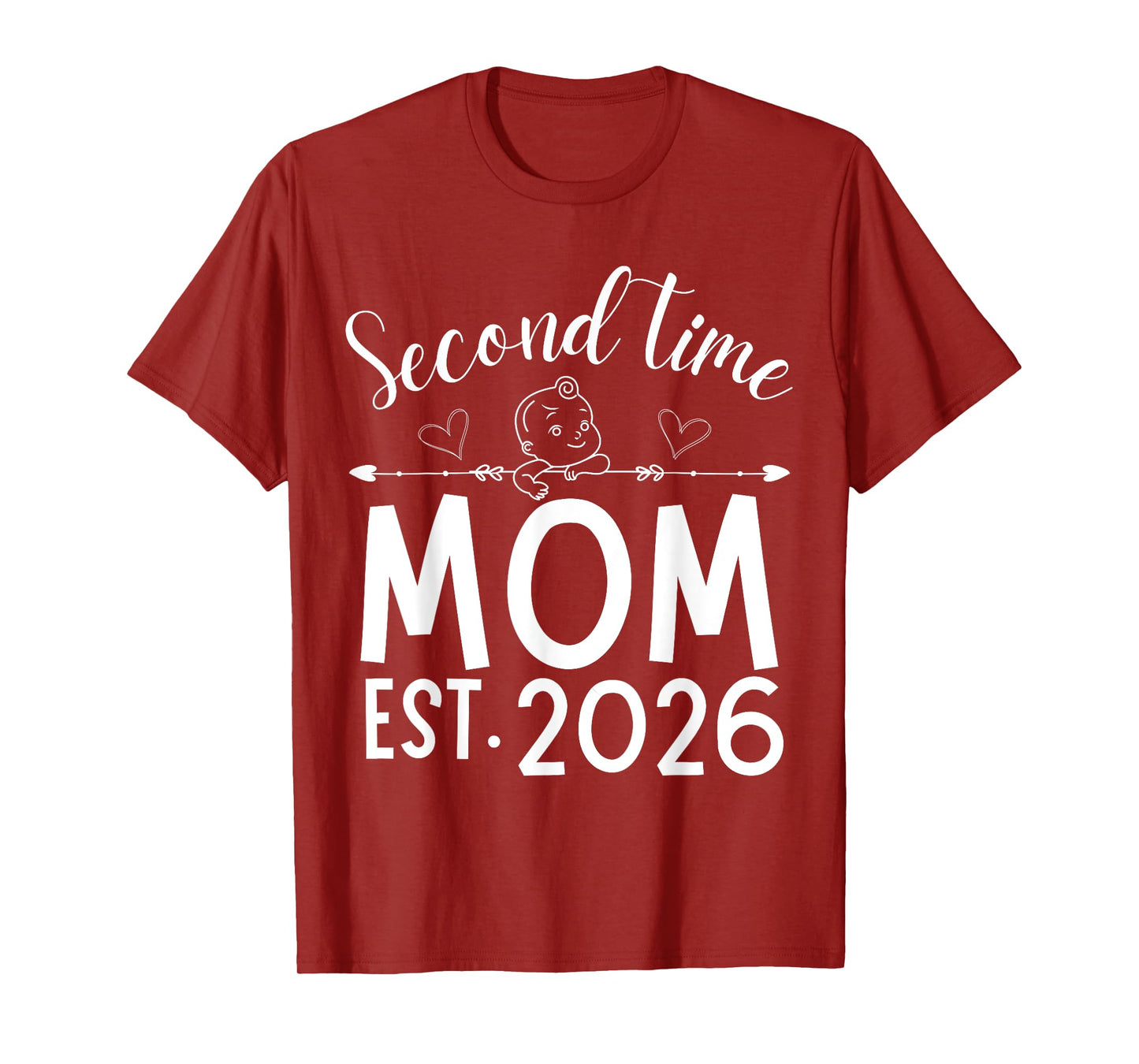 Second Time Mom Est. 2026 Pregnancy Announcement Baby Mommy T-Shirt