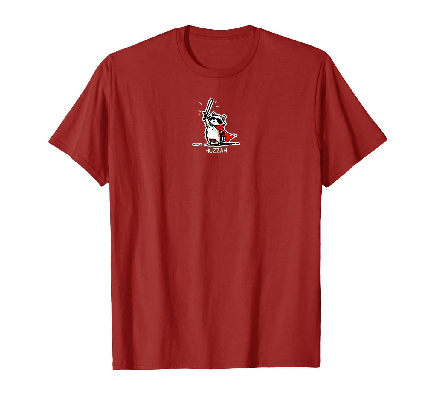 Huzzah Raccoon Knight Funny Sword Meme Quote T-Shirt