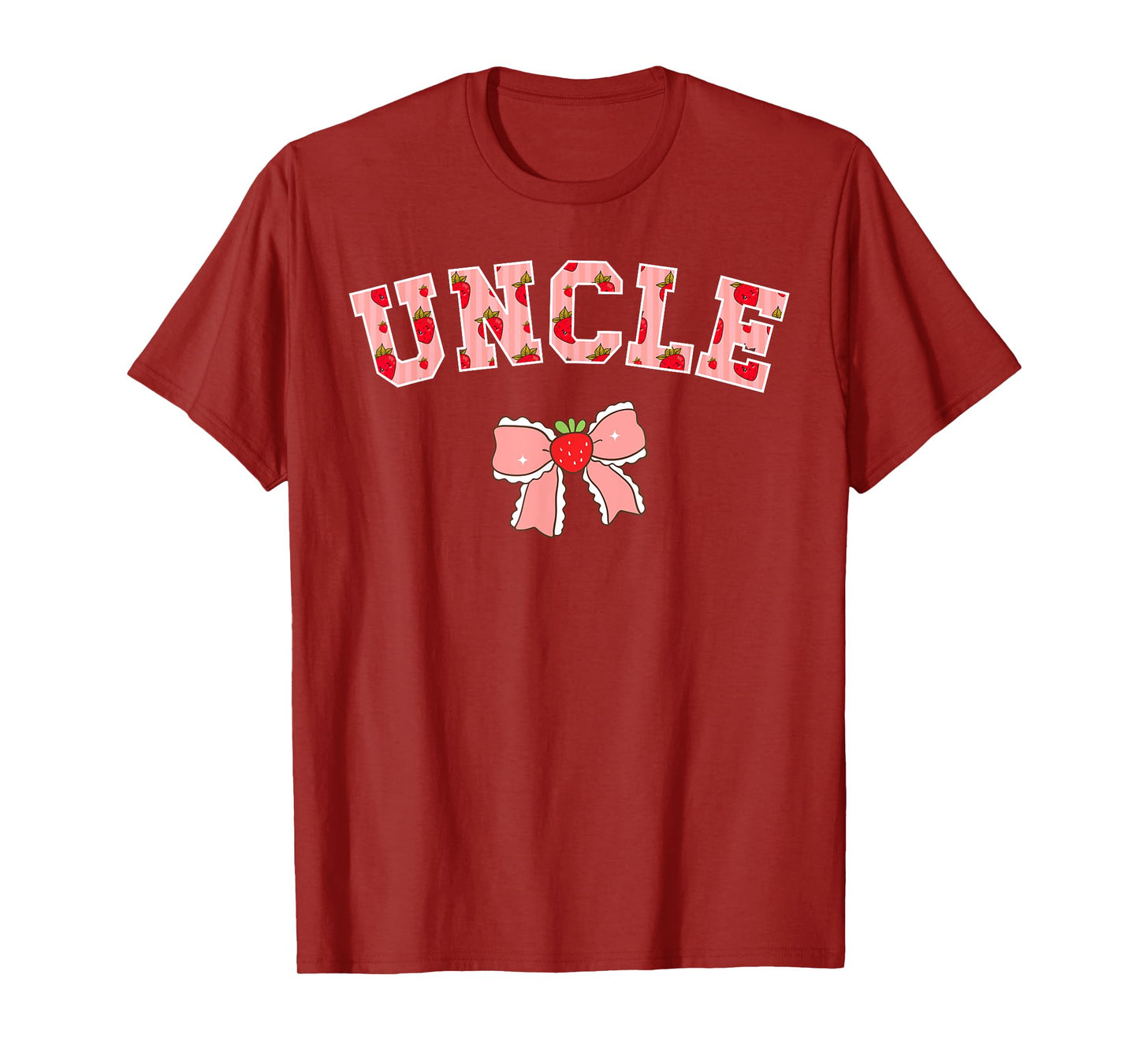 Uncle Strawberry First Birthday Party Funny Strawberry T-Shirt