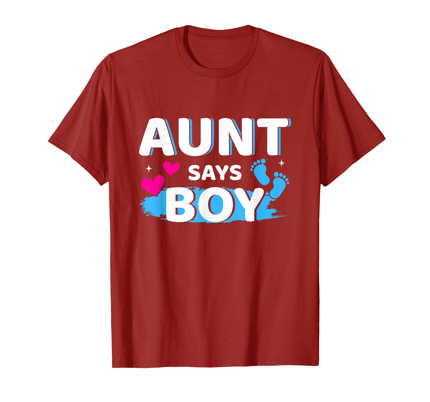 Gender reveal aunt says boy matching family baby party T-Shirt