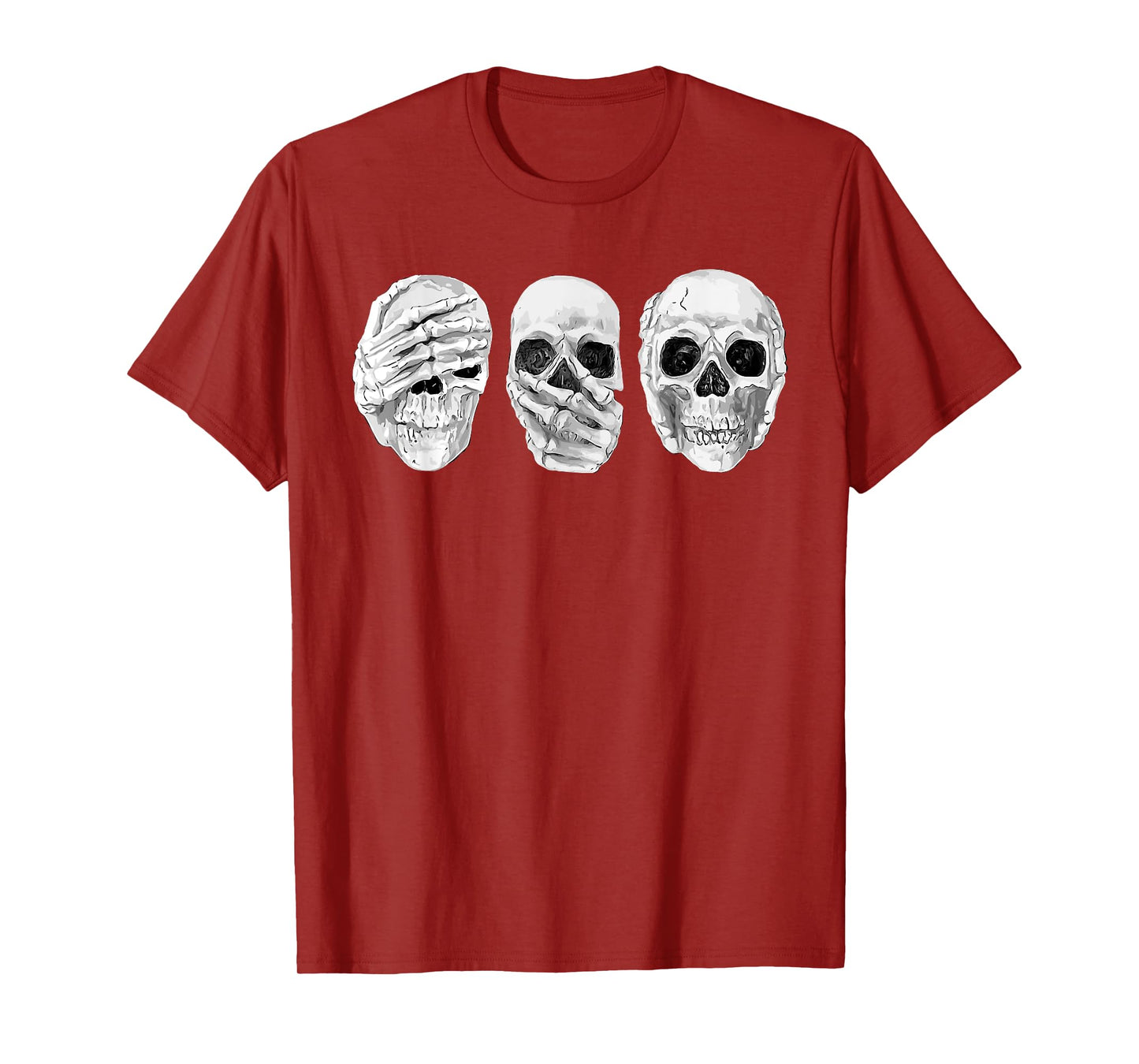 Hear See Speak No Evil Gothic Skulls T-Shirt