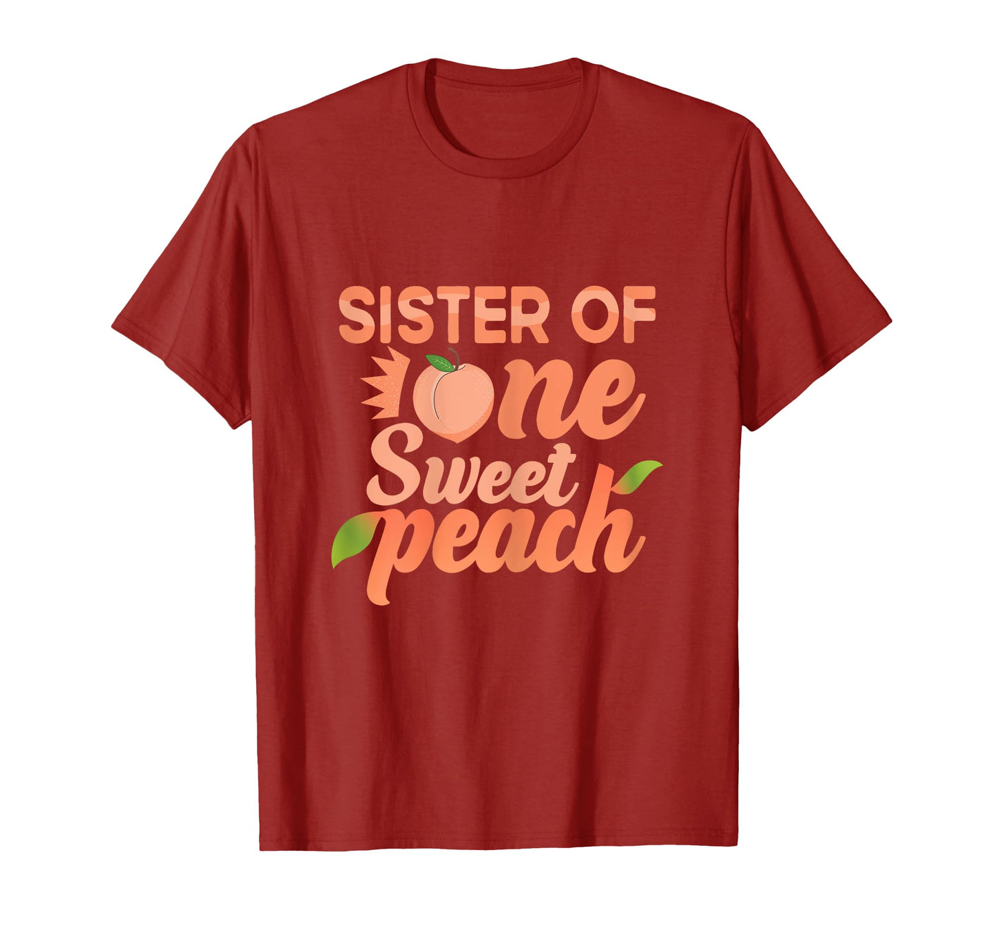 Sister First Birthday One Sweet Peach Bday Family Matching T-Shirt