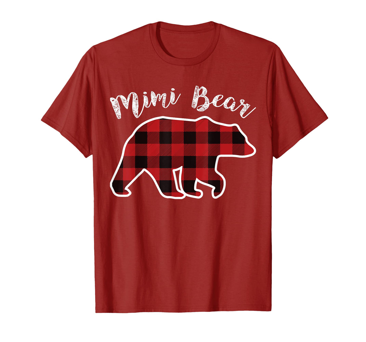 MIMI BEAR | Women Red Plaid Christmas Pajama Gift T-Shirt