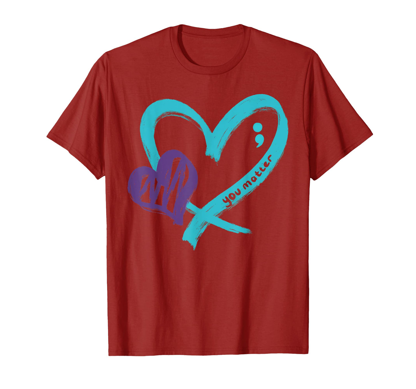 You Matter Suicide Prevention Awareness Teal Purple Heart T-Shirt