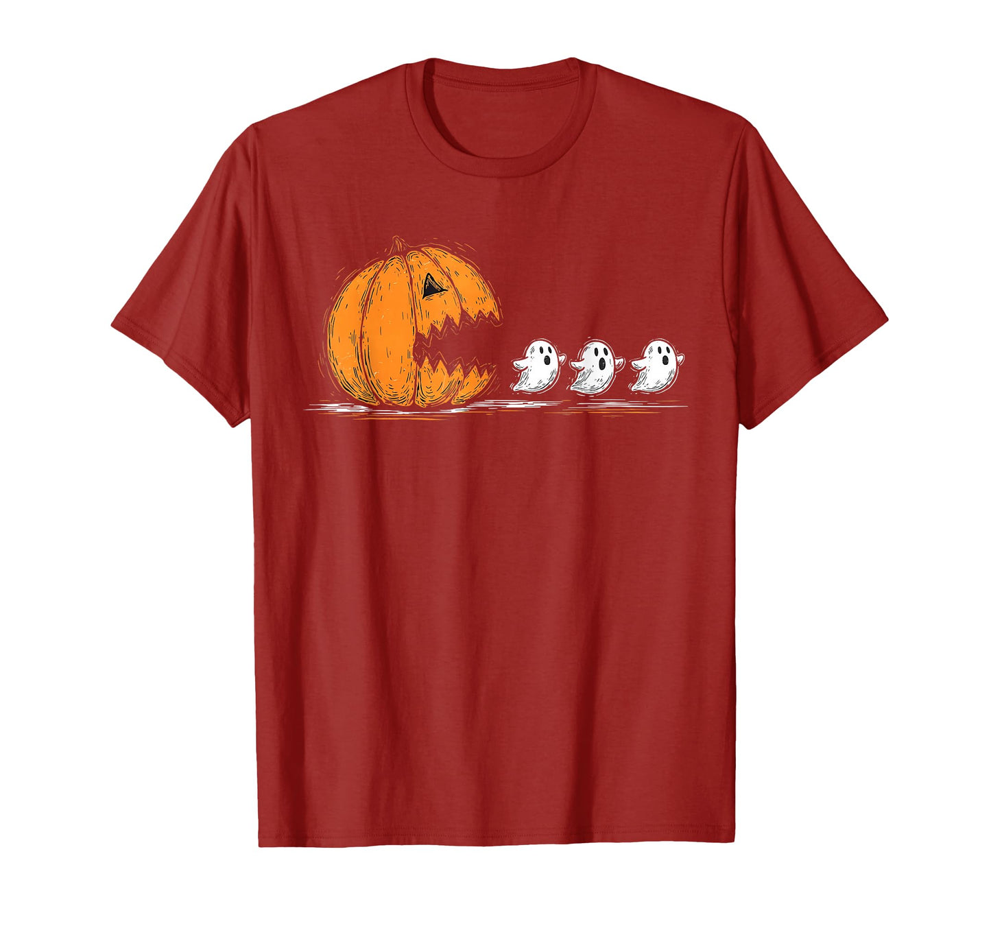 Halloween Gamer Pumpkin Eating Ghost Costume Men Boys Kids T-Shirt