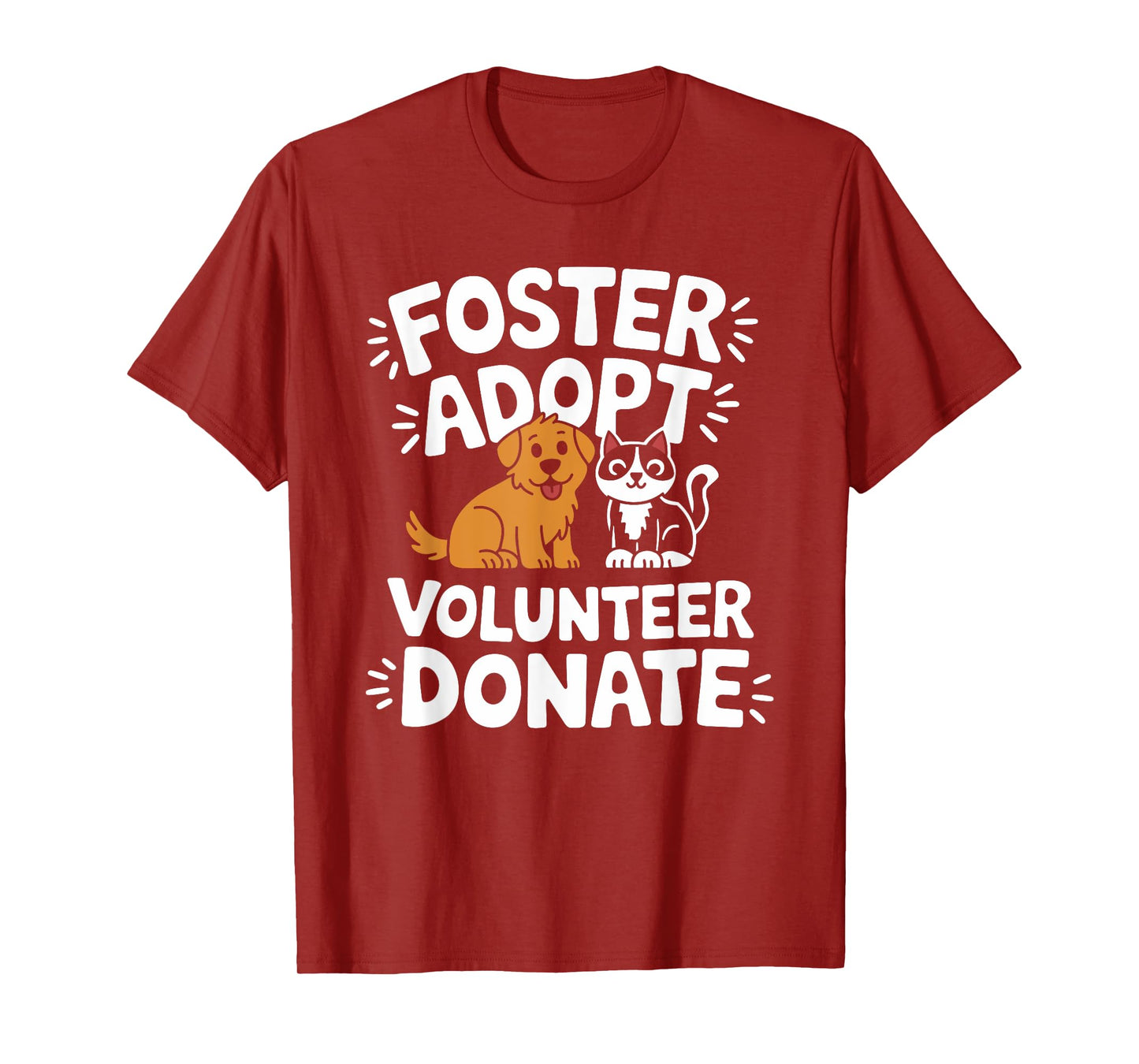 Save Pet Foster Adopt Volunteer Donate, Dog and Cat Rescue T-Shirt for Men Women Girls Kids