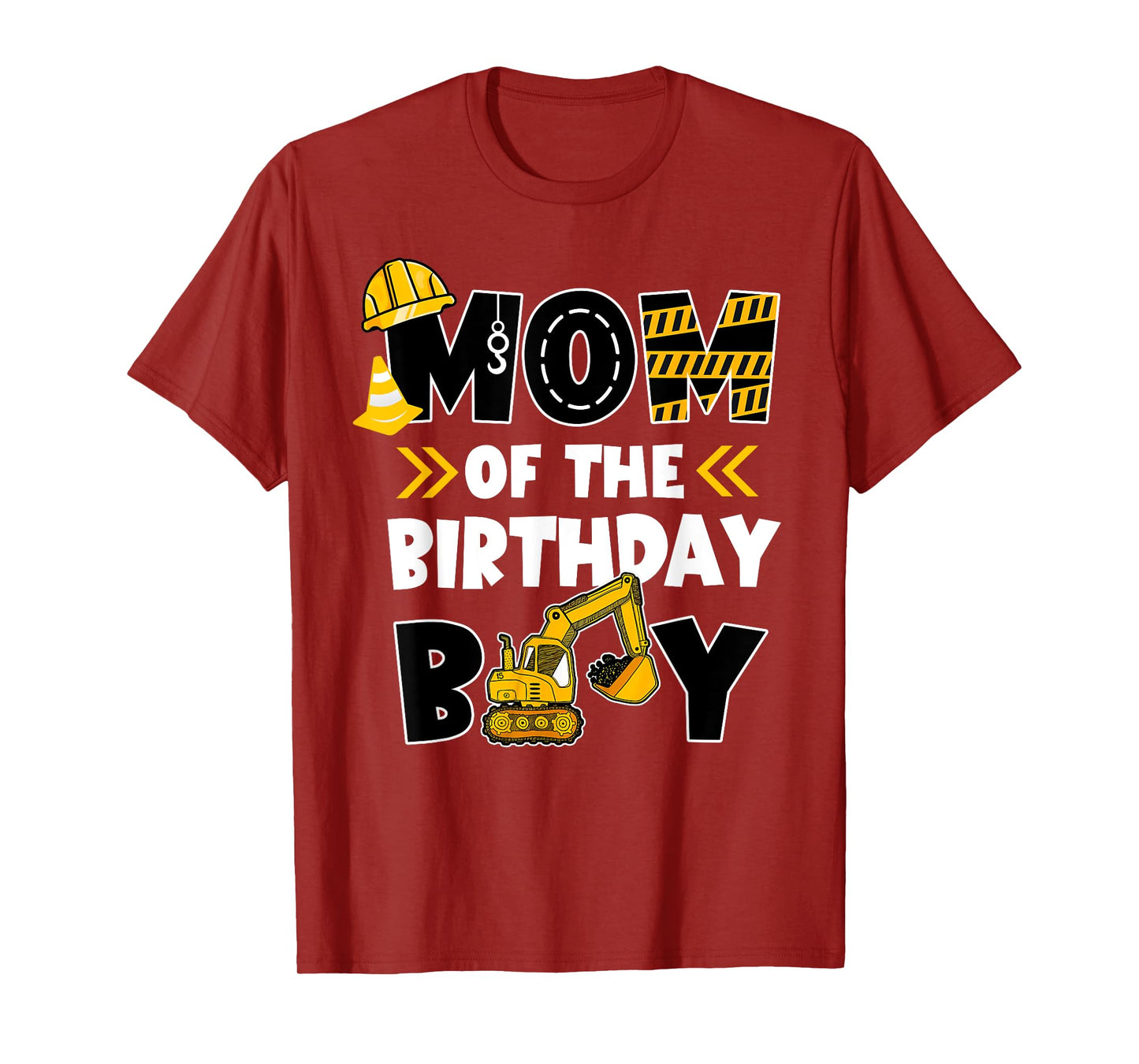 Mom of The Birthday Boy Shirt Construction Truck Digger T-Shirt