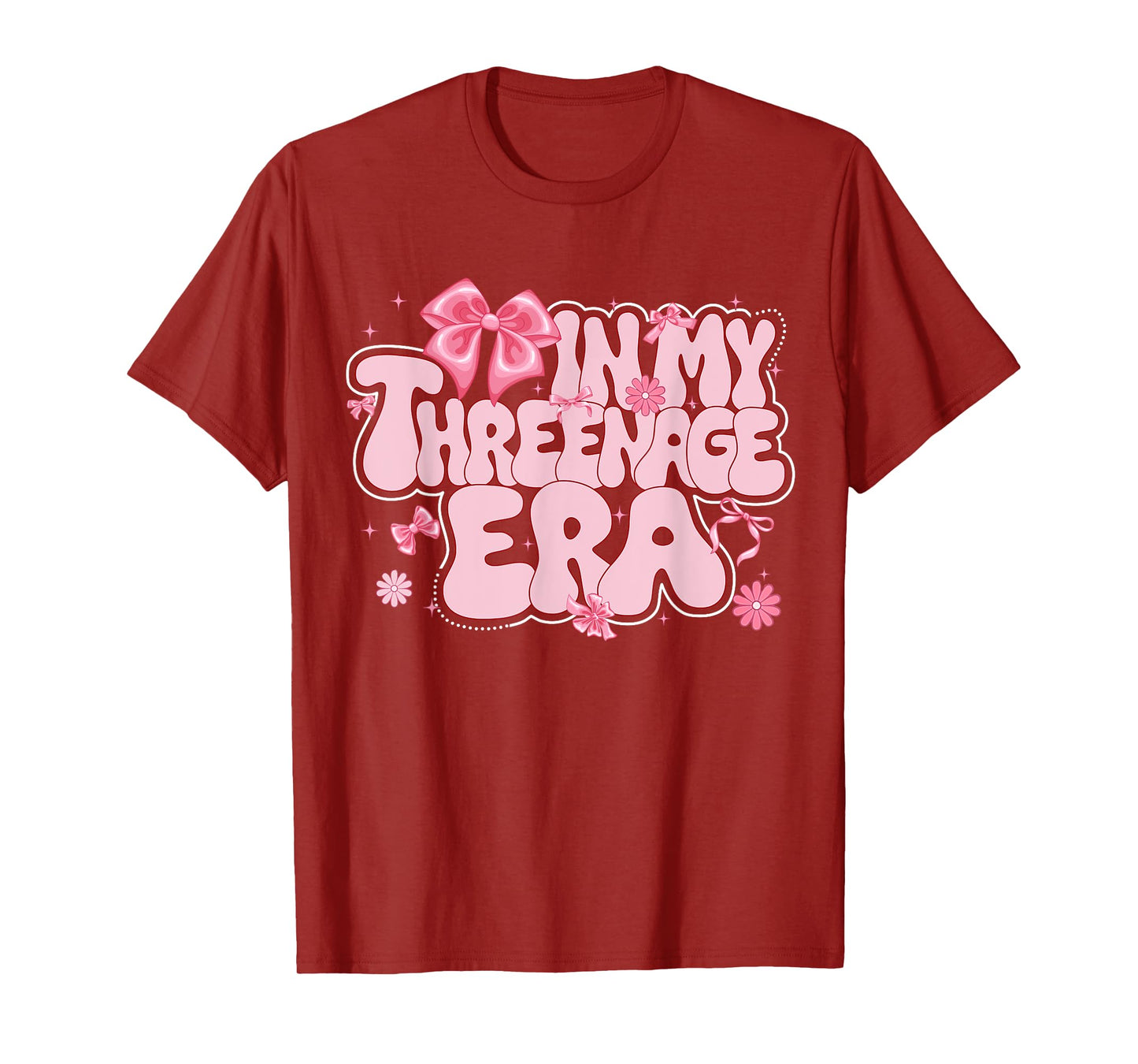 Kids In My Threenager Era 3rd Birthday Girl Coquette Bow T-Shirt
