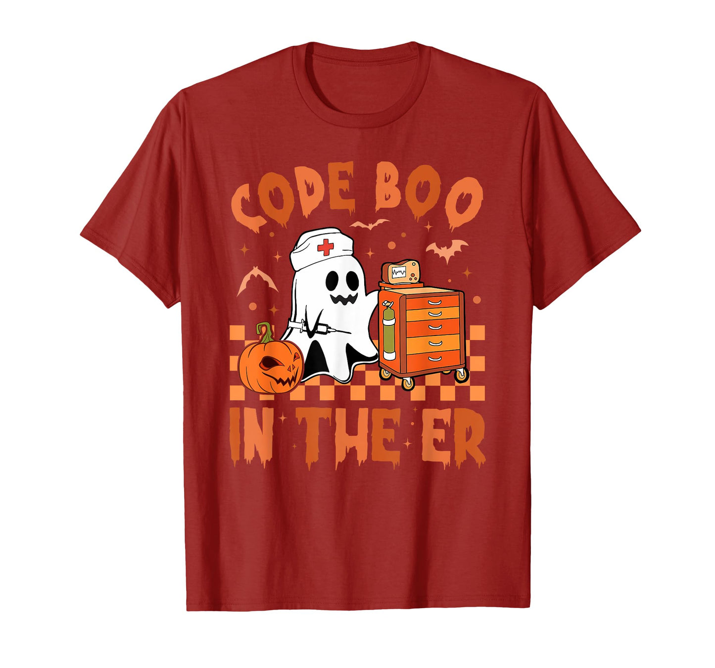 Retro Code Boo In The ER ICU Nurses Boo-jee Ghost Halloween T-Shirt