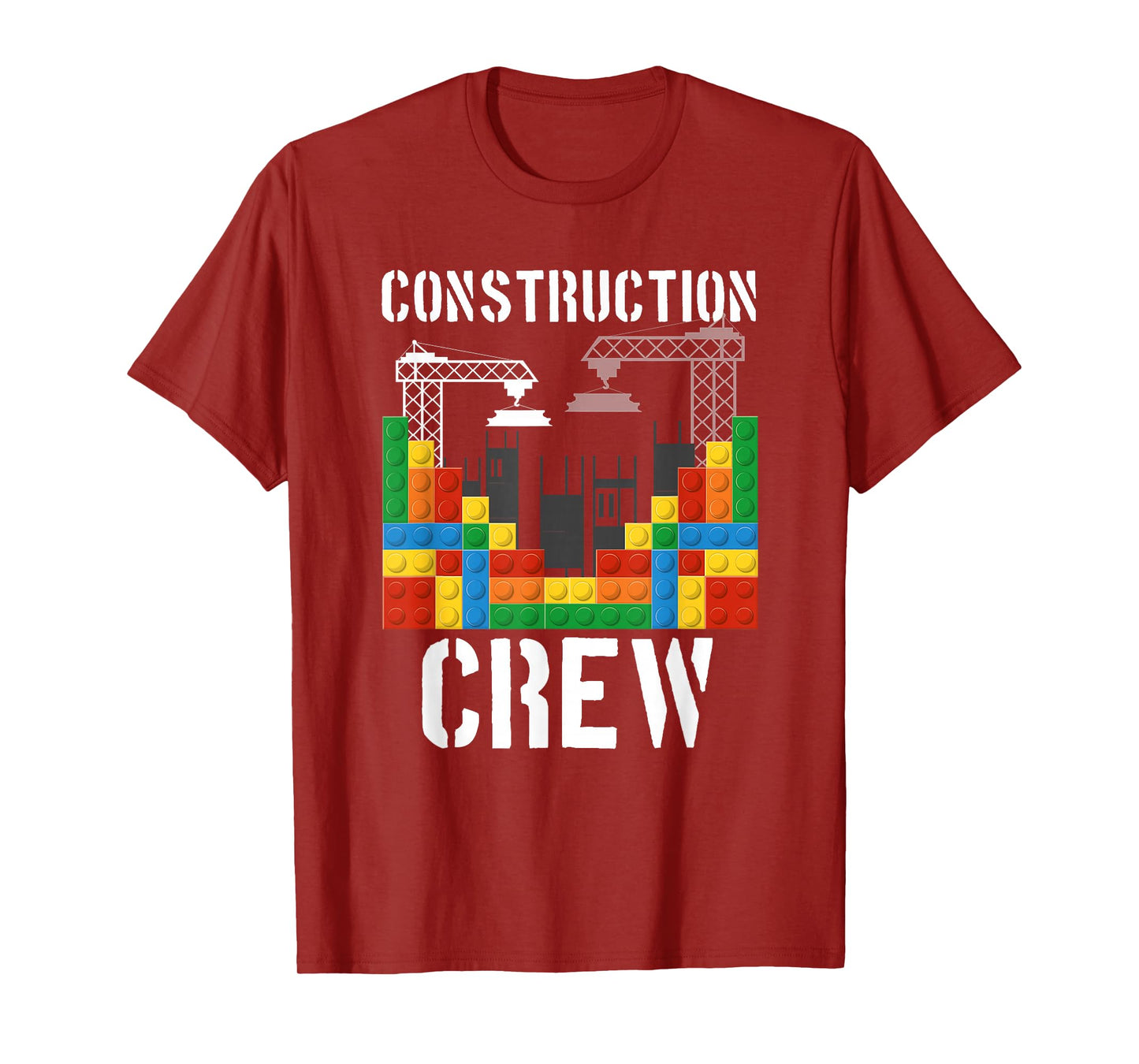 Construction Crew Master Builder Bricklayer Building Blocks T-Shirt