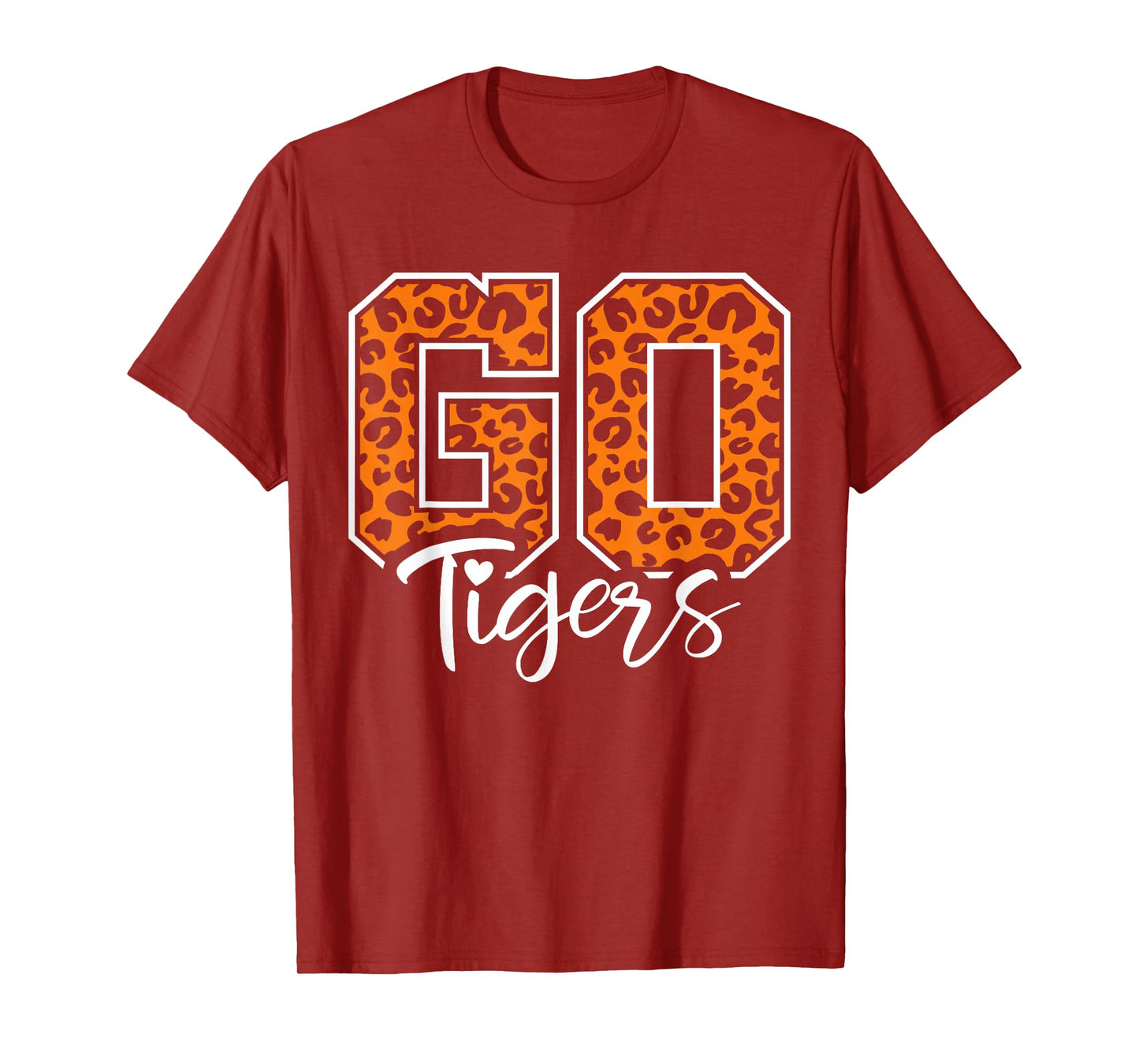 Tigers School Sports Fan Team Spirit Mascot Cute Heart T-Shirt