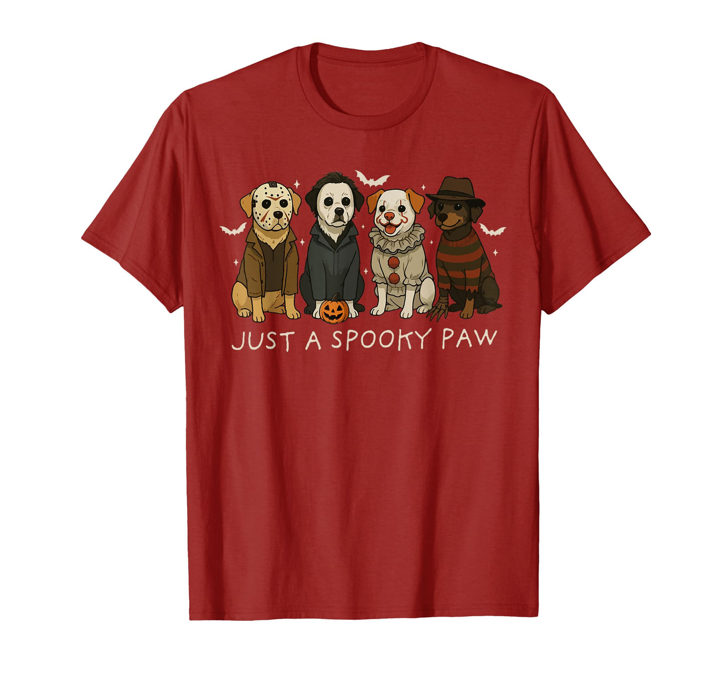 Funny Halloween Dog Ghost Costume Dog Just A Spooky Paw T-Shirt