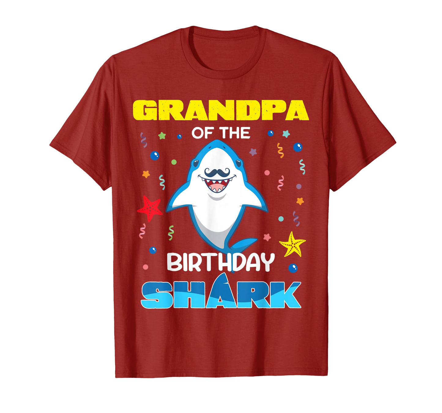 Grandpa Of The Birthday Shark Kids Party Family Matching T-Shirt