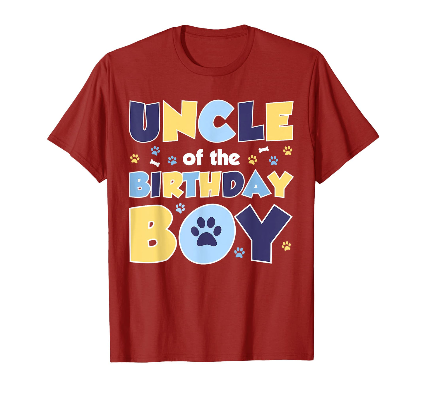 Uncle Of The Birthday Boy Dog Lover Party Family Matching T-Shirt