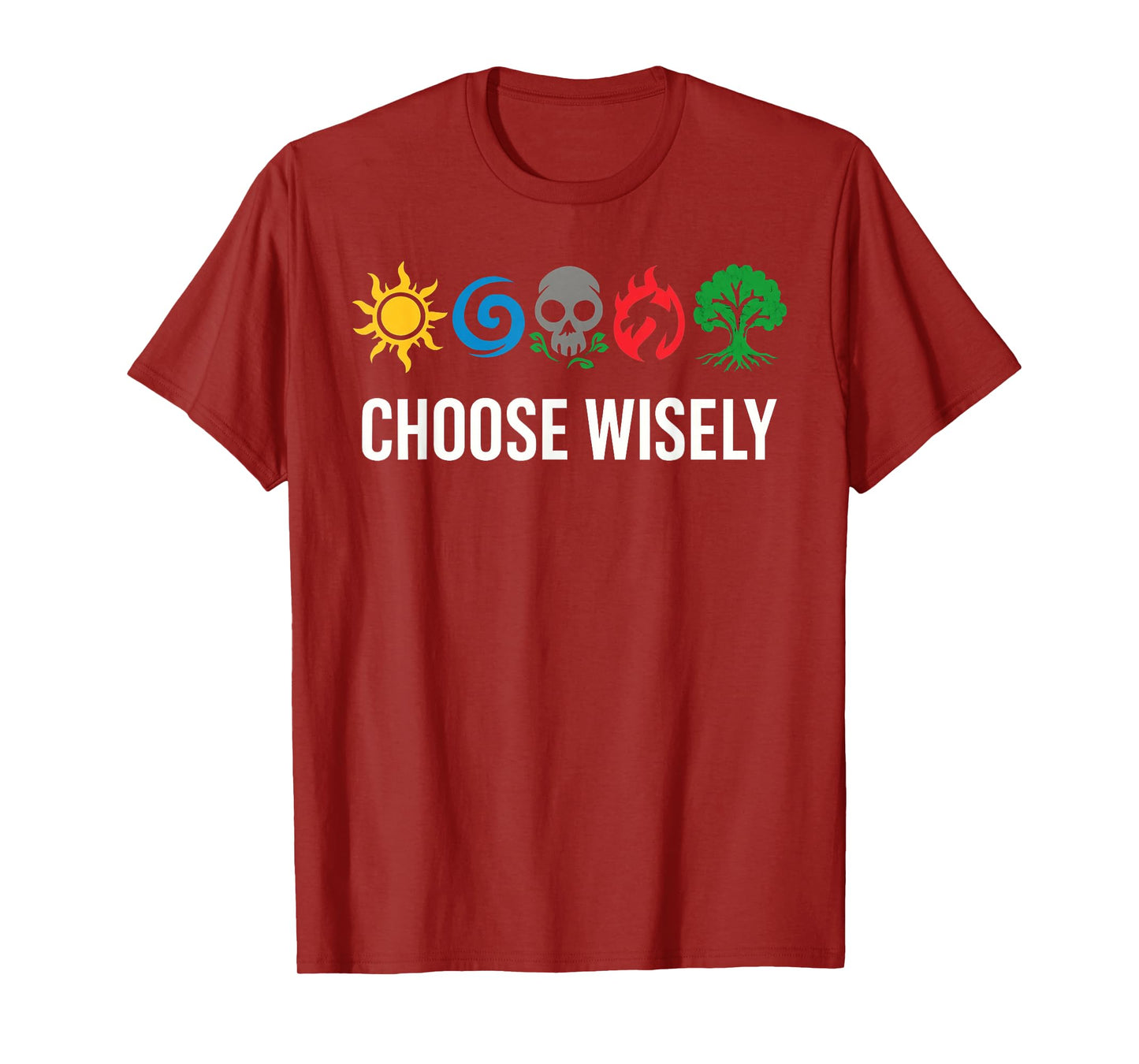 Mana Symbols Gathering Magic - Choose Wisely Blue Red Green T-Shirt