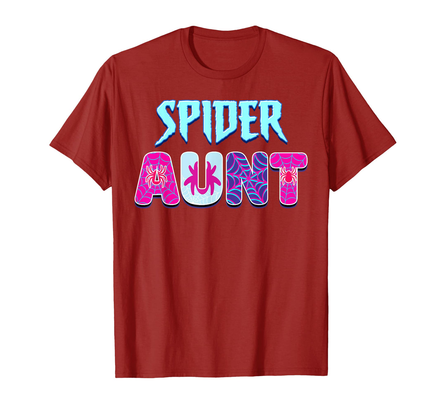 Women Spider Groovy Aunt Matching Family Party Mothers Day T-Shirt
