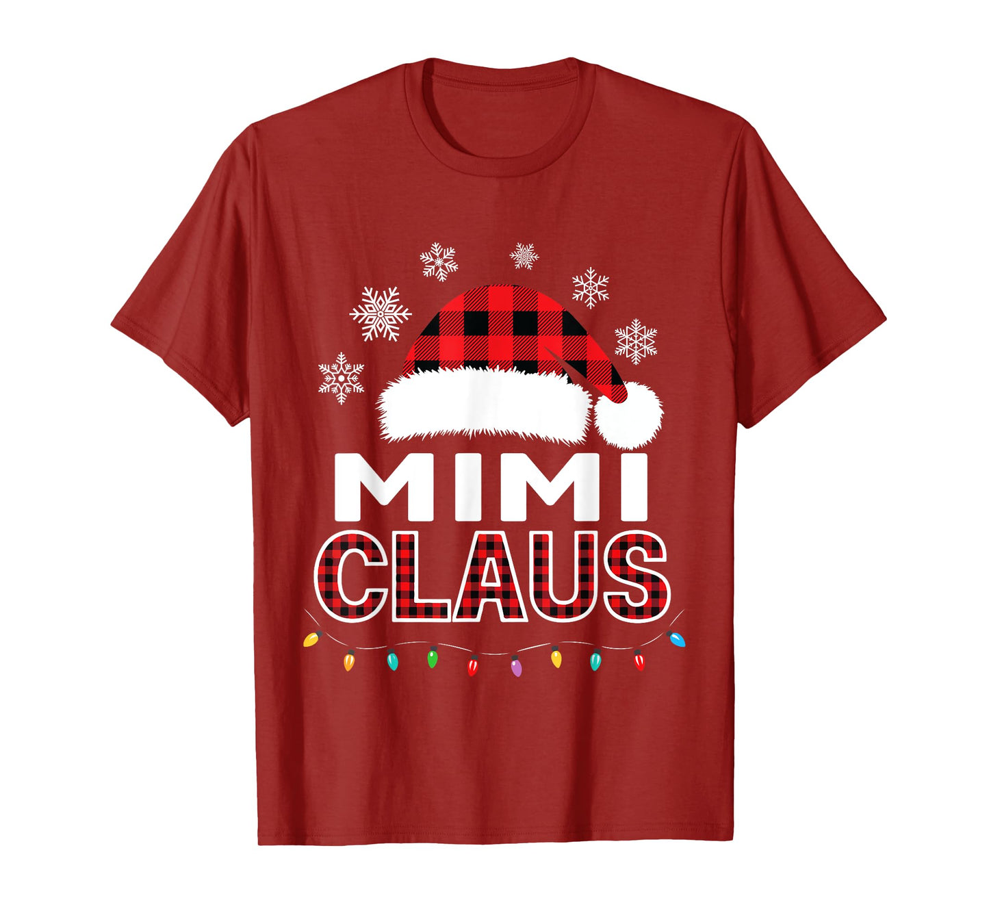 Mimi Claus Christmas Lights Santa Pajama Family Matching T-Shirt