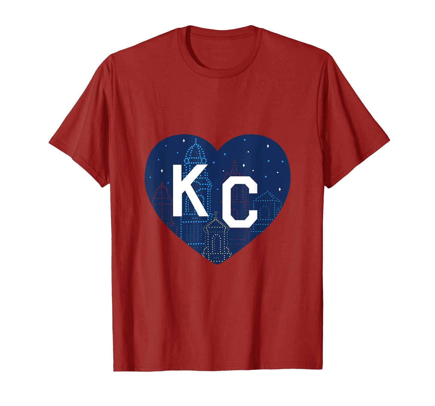 Kansas City KC Plaza Lights Heart T-Shirt