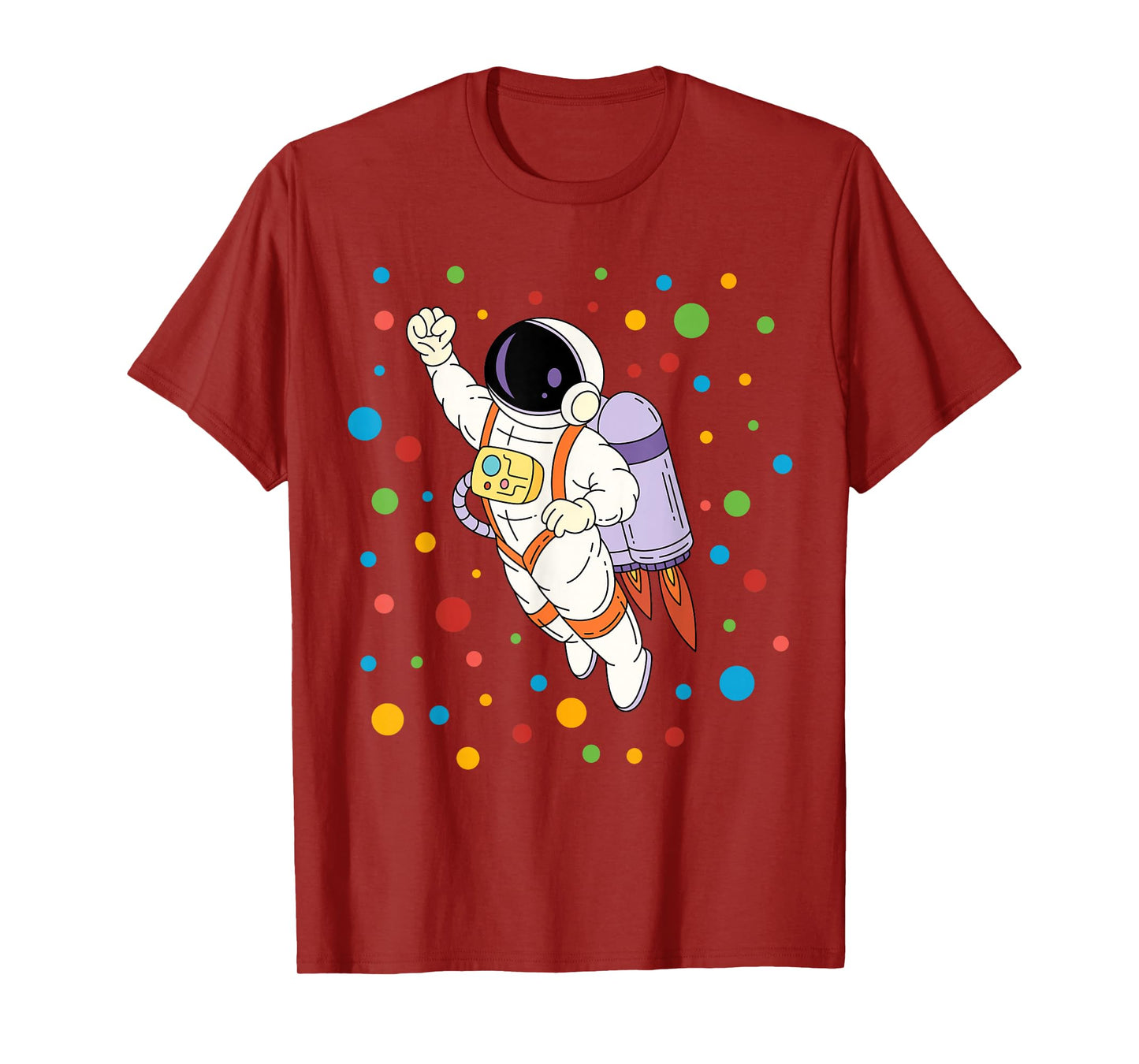 Happy Dot Day Astronaut Colorful Polka Dots Boy Teen Kids T-Shirt