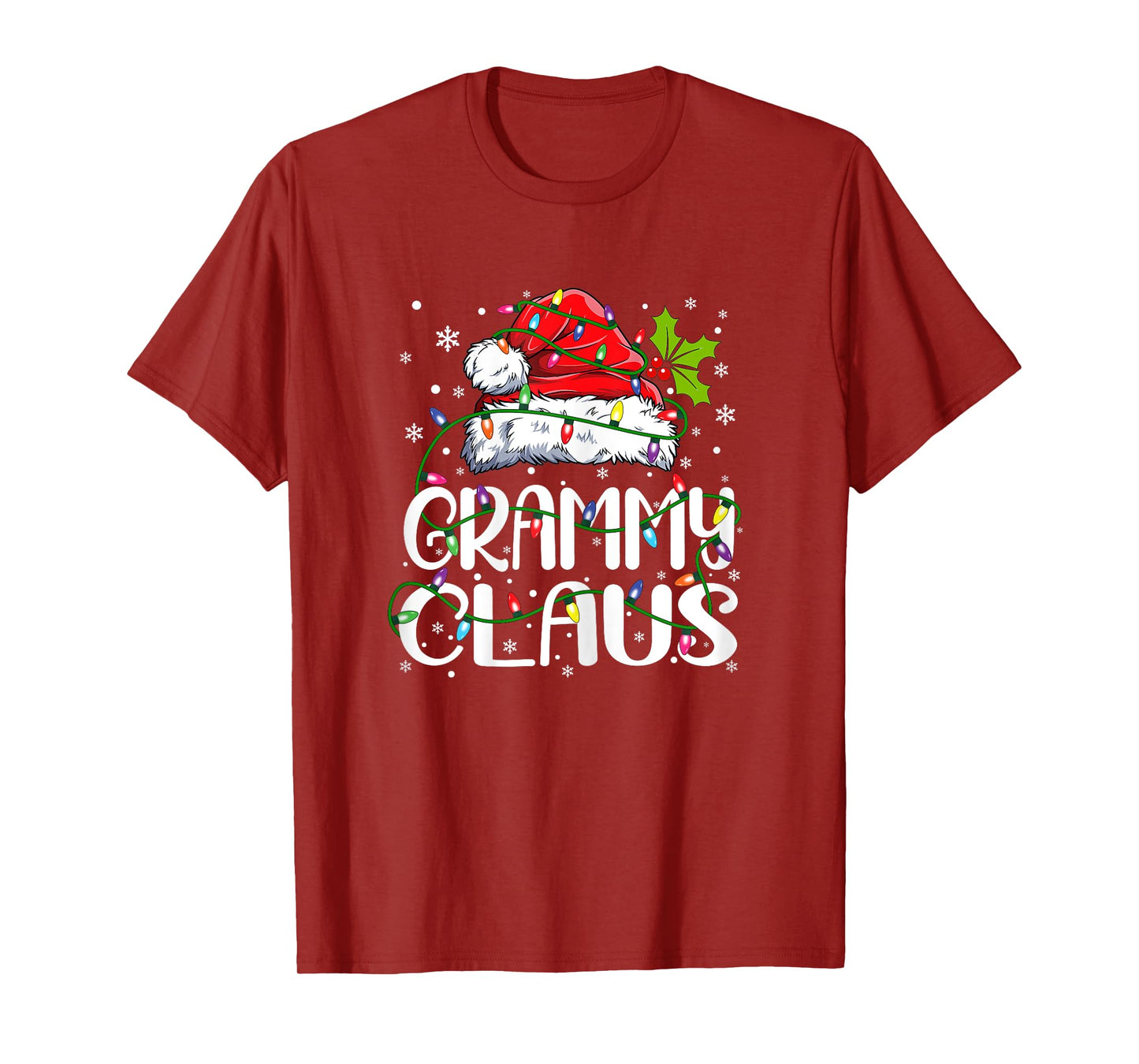 Grammy Claus Shirt Christmas Lights Pajama Family Matching T-Shirt