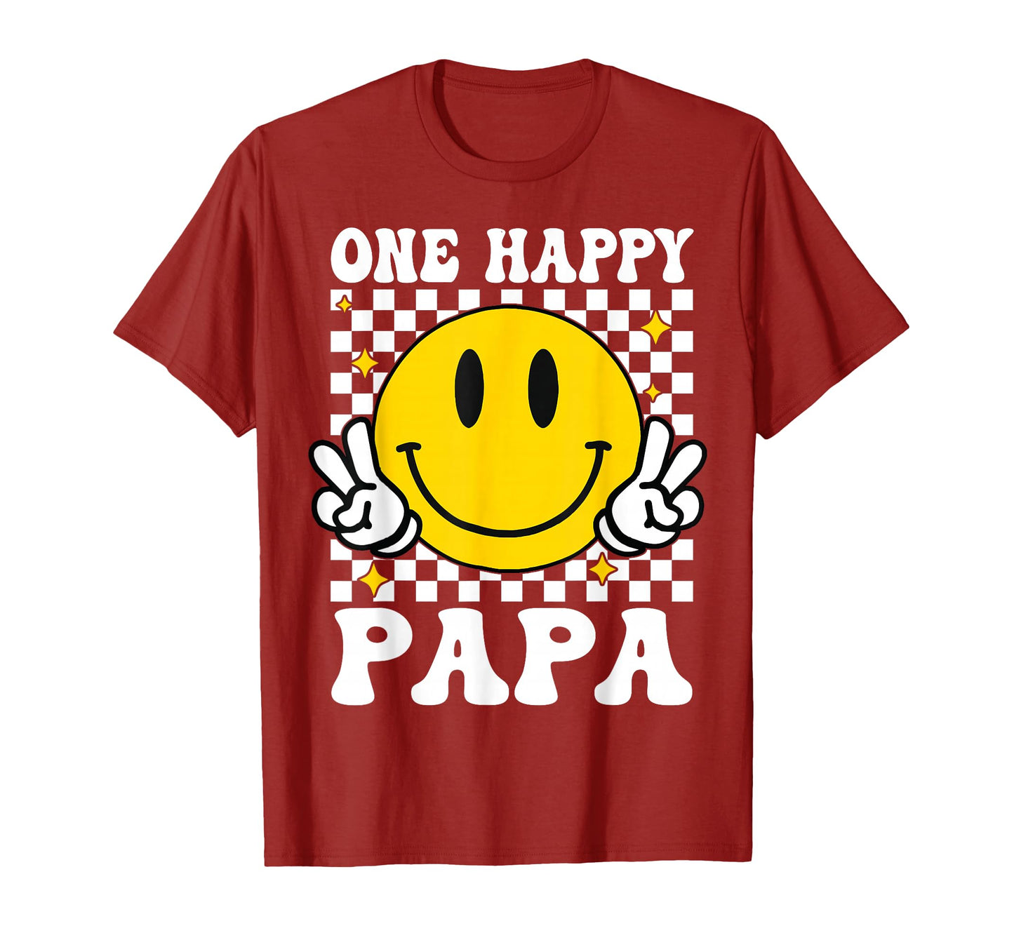 One Happy Dude Papa happy face 1st Birthday Family Matching T-Shirt