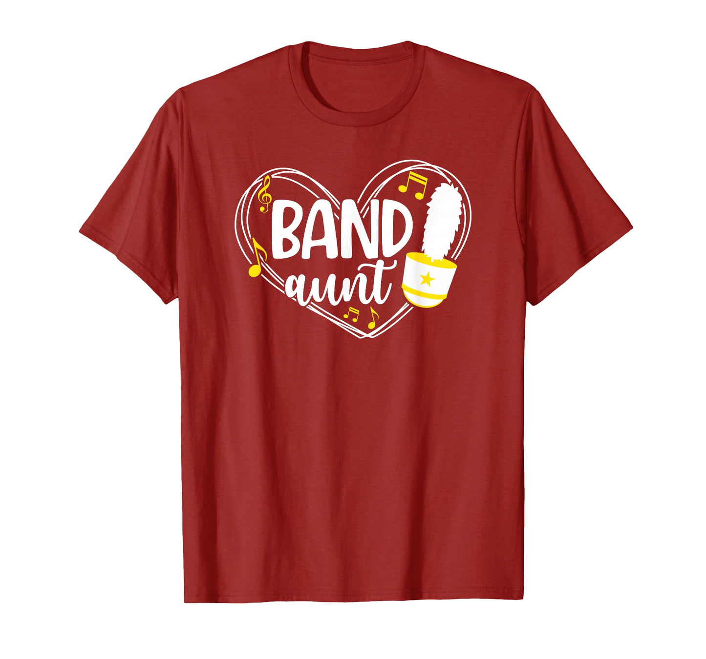 Band Aunt Heart Marching Band Aunt T-Shirt