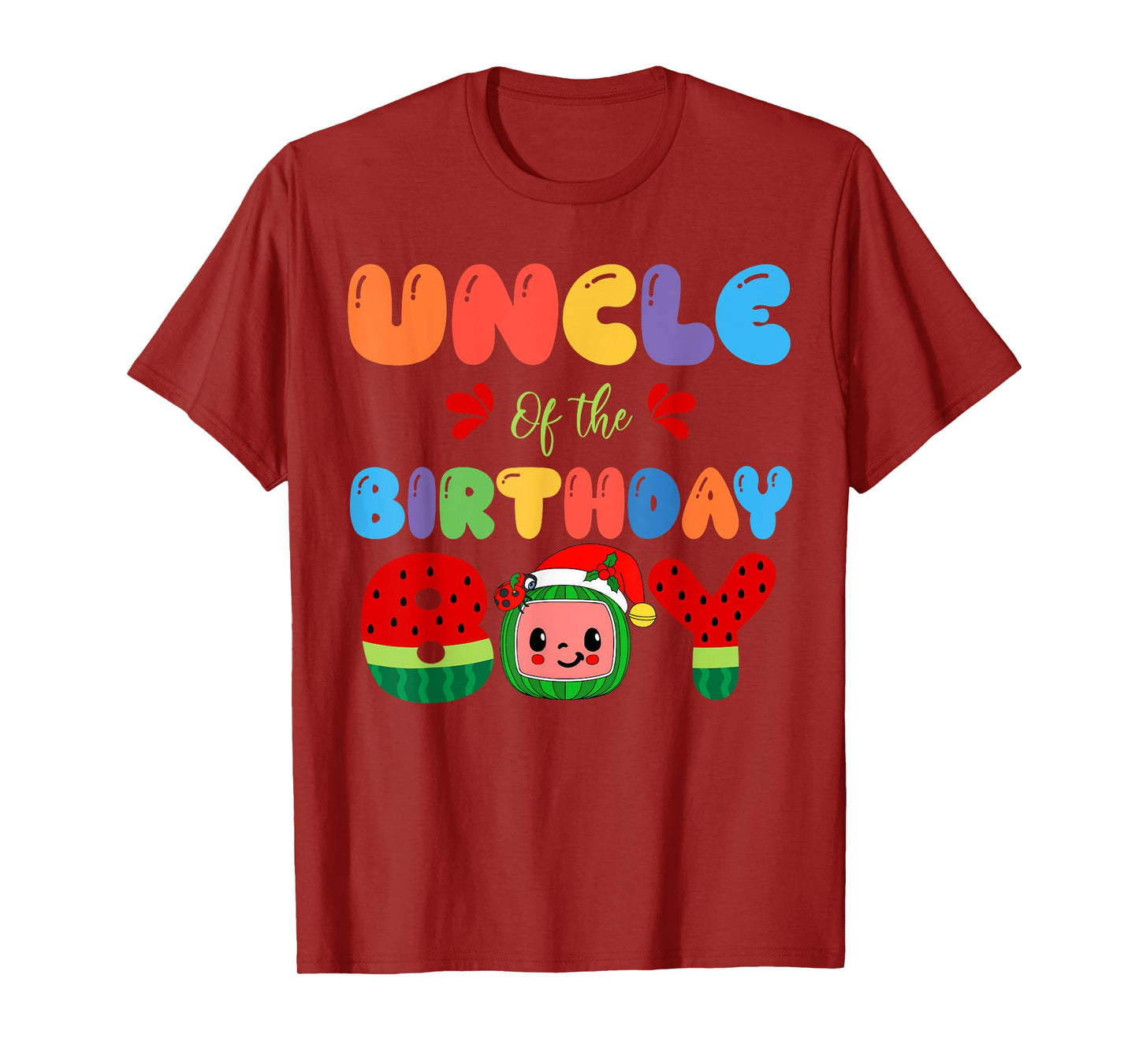 Uncle of The Birthday Boy Melon Family Matching Funny T-Shirt