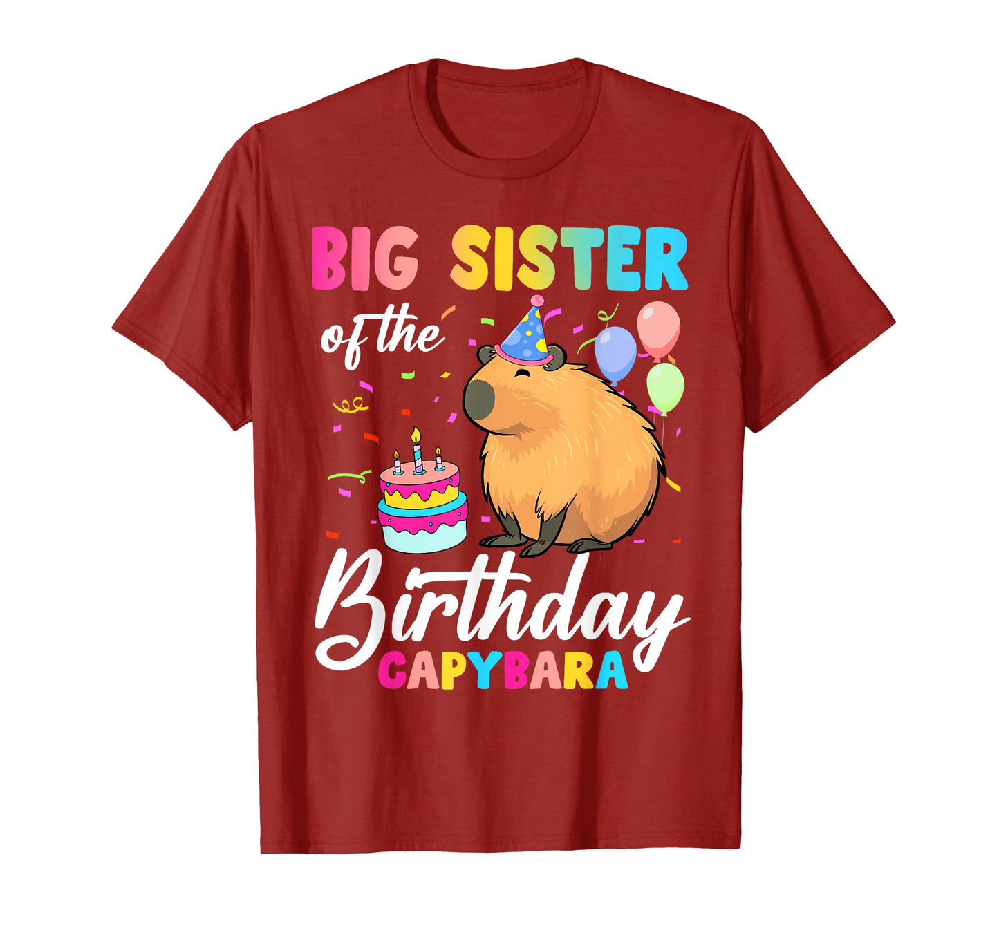 Big Sister Of The Birthday Capybara Girl Bday Party Family T-Shirt