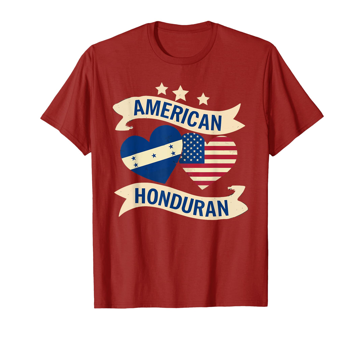 Half American Half Honduran USA Flag Honduras America T-Shirt