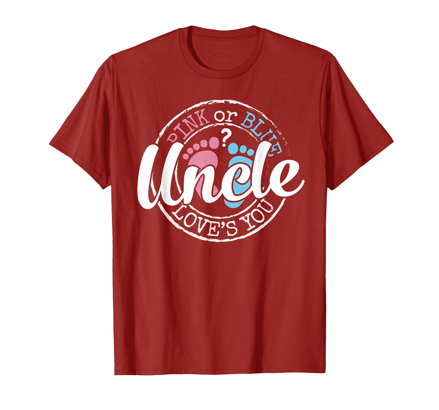 Gender Reveal Uncle Gifts Uncle To Be Pink Blue Baby Shower T-Shirt