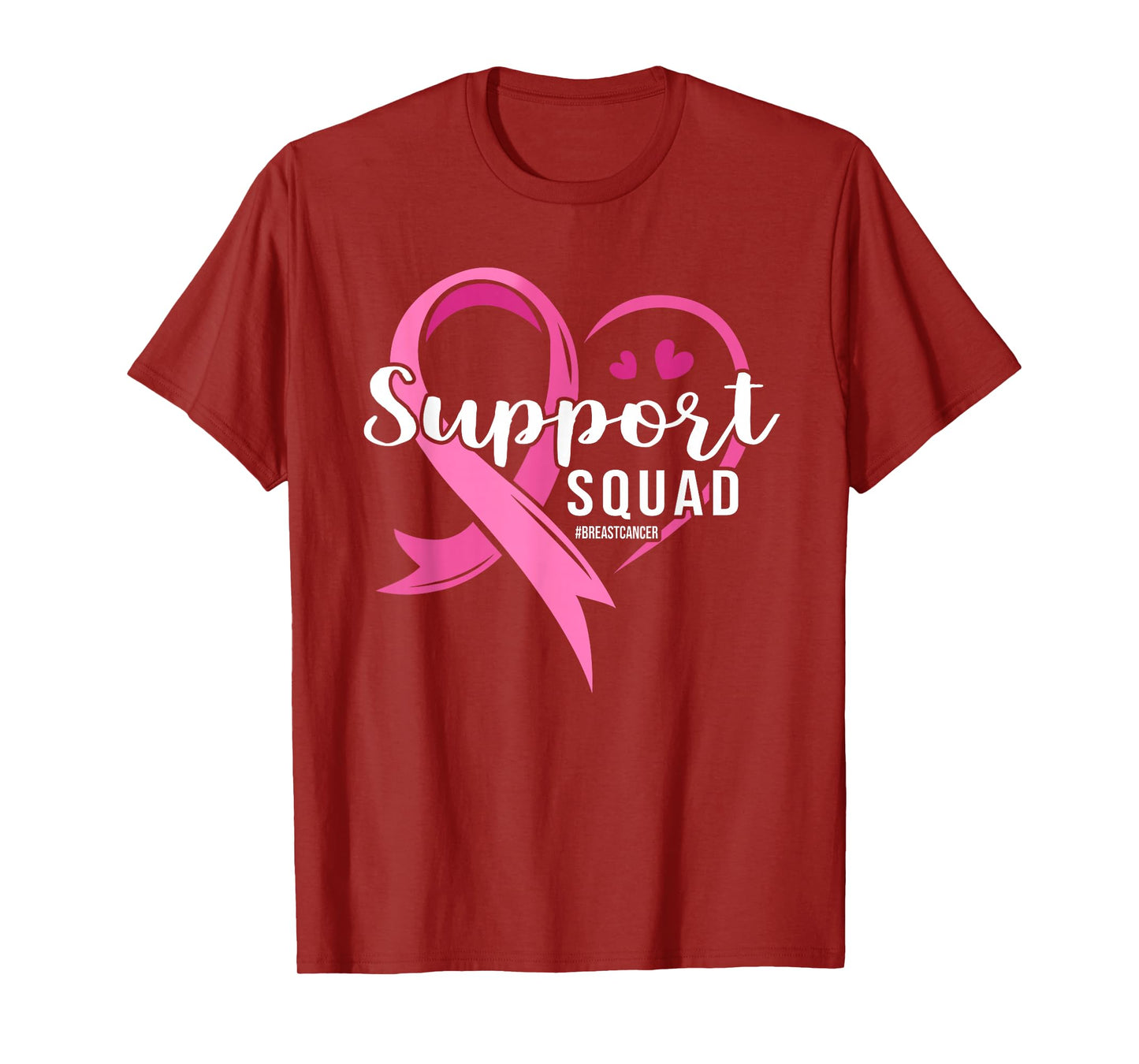 Support Squad Cute Heart Breast Cancer Awareness T-Shirt