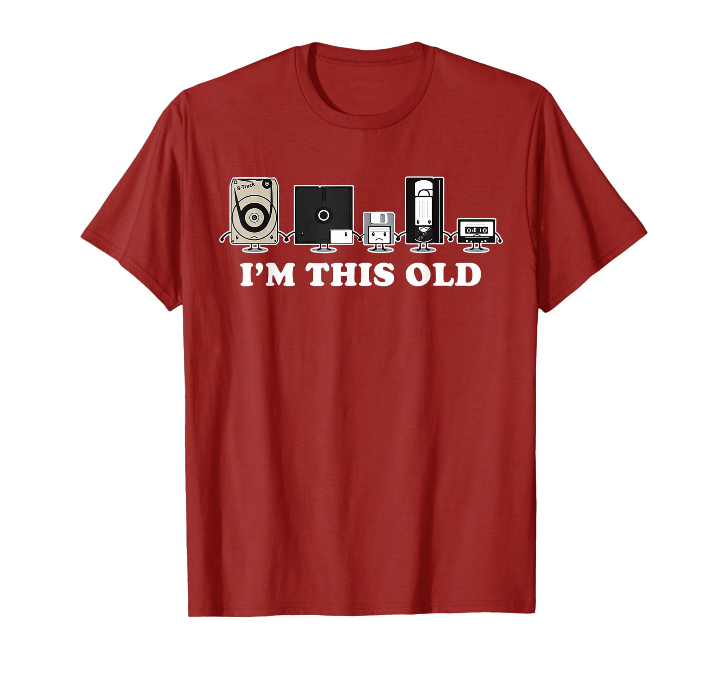 I'm This Old Retro Vintage Cassette Tape Floppy Disk VHS T-Shirt