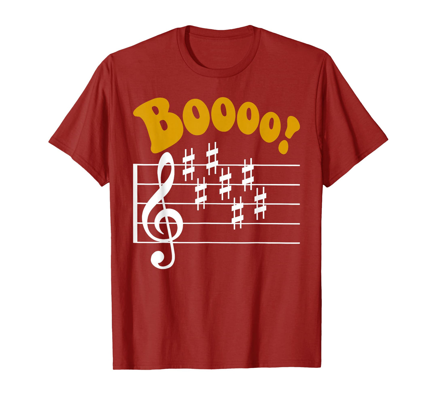 Scary Key Signature Boo Music Halloween Musician Teacher T-Shirt