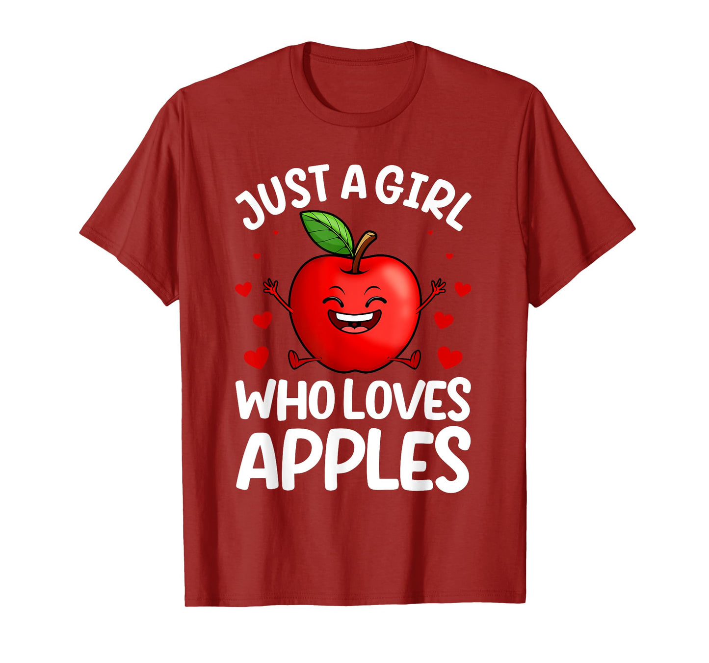 Funny Apple Art For Girls Kids Women Apple Fruit Lover Apple T-Shirt