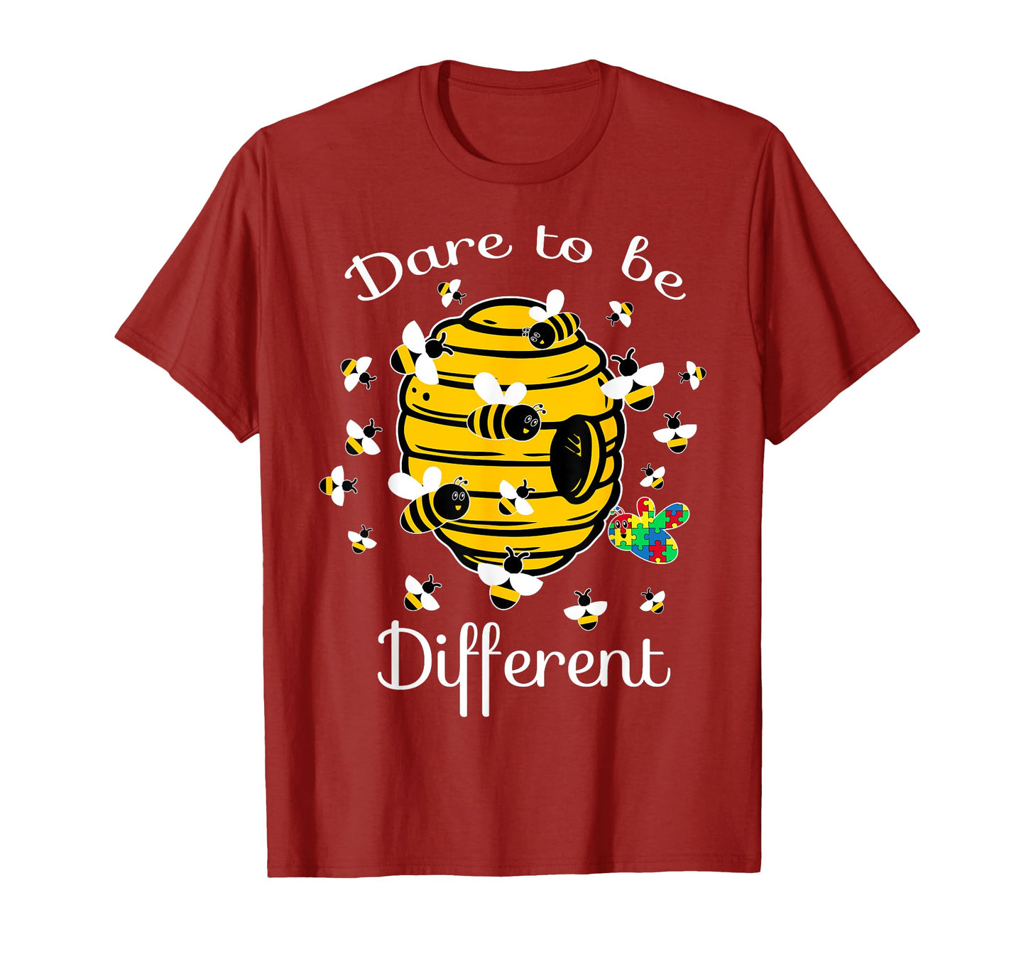 Dare To Be Different Bee Puzzle Cool Autism Awareness Gift T-Shirt