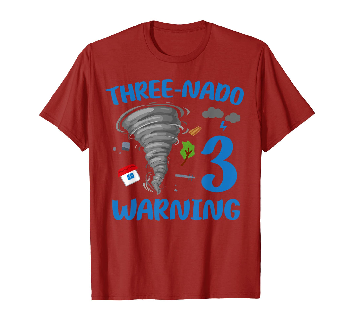 Kids Three-nado Warning 3rd Birthday Party Theme Tornado Boy T-Shirt
