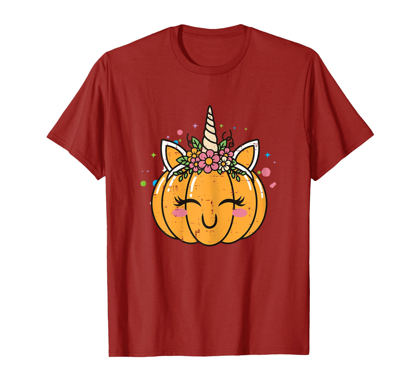 Halloween Pumpkin Unicorn Costume Girls Kids Toddler Women T-Shirt