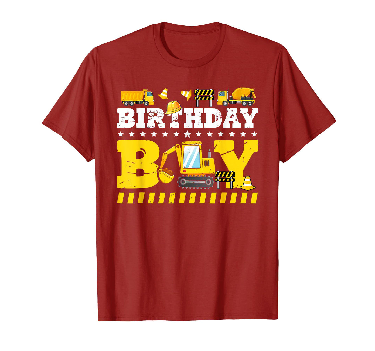 Birthday Boy Construction Theme Party Matching Boys Kids T-Shirt