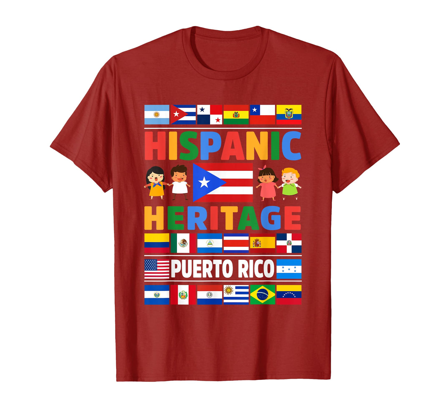 Hispanic Heritage Month Puerto Rico Flag Latino Kids T-Shirt