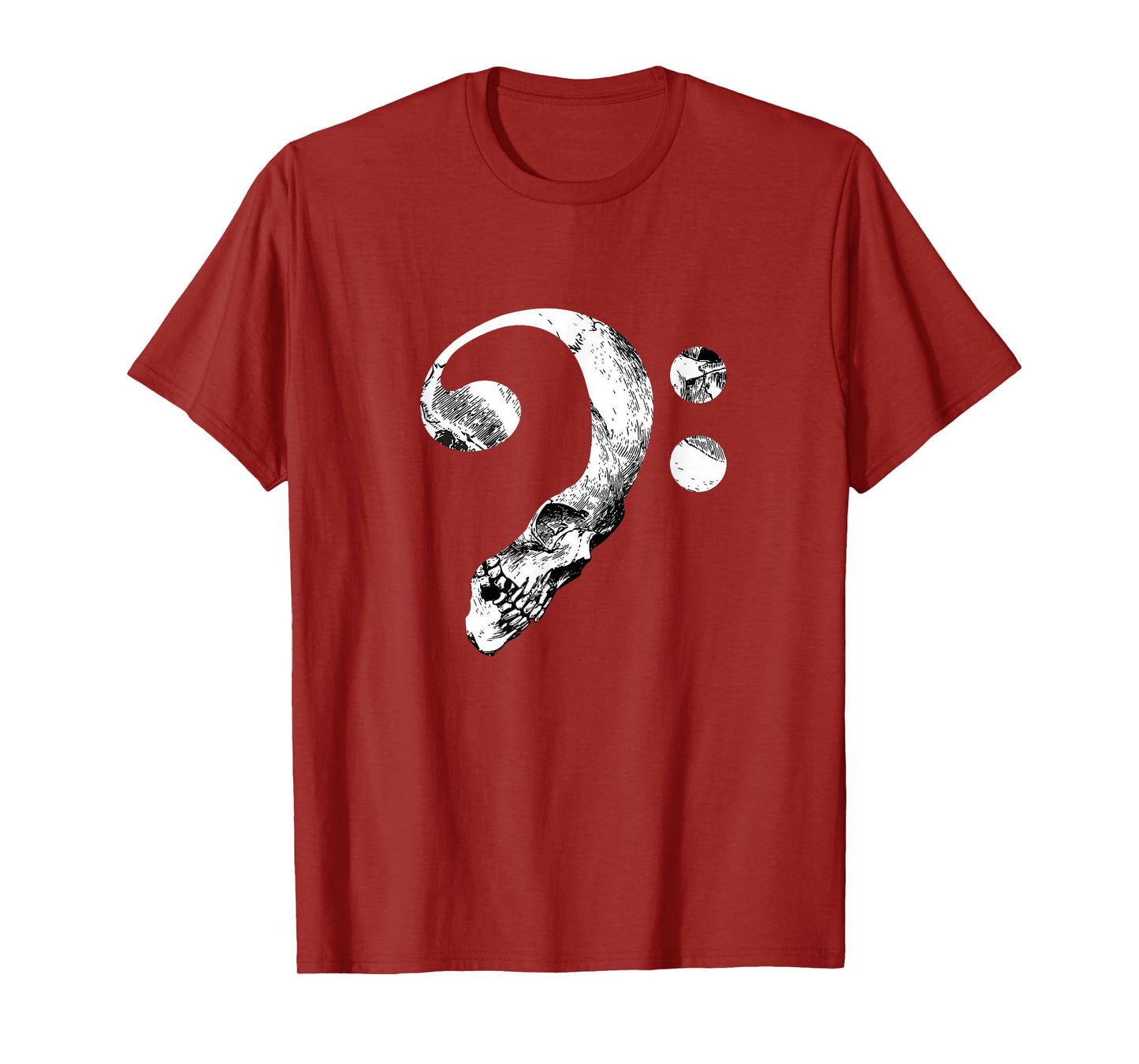 Skull Bass Musical Bass Clef T-Shirt