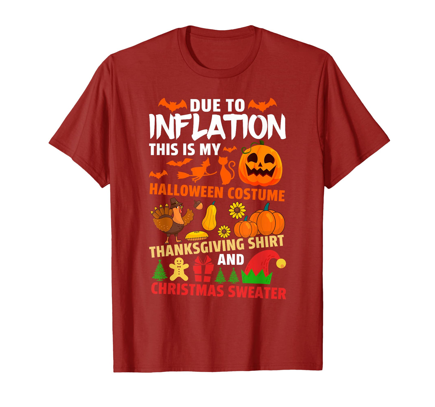 Funny Inflation Halloween Thanksgiving Christmas Costume T-Shirt