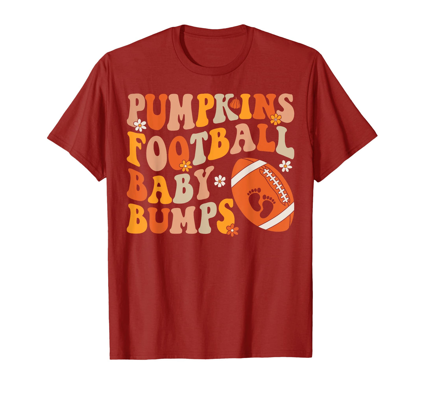 Pumpkins Football Baby Bumps Pregnancy Announcement Fall T-Shirt