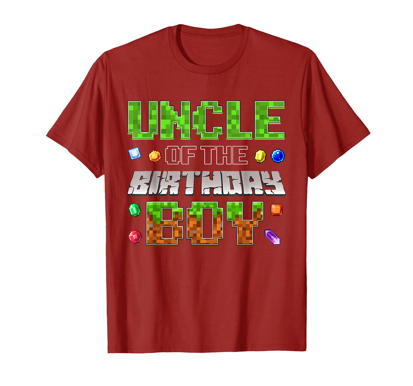 Uncle Of The Birthday Boy Game Pixel Number Birthday Party T-Shirt