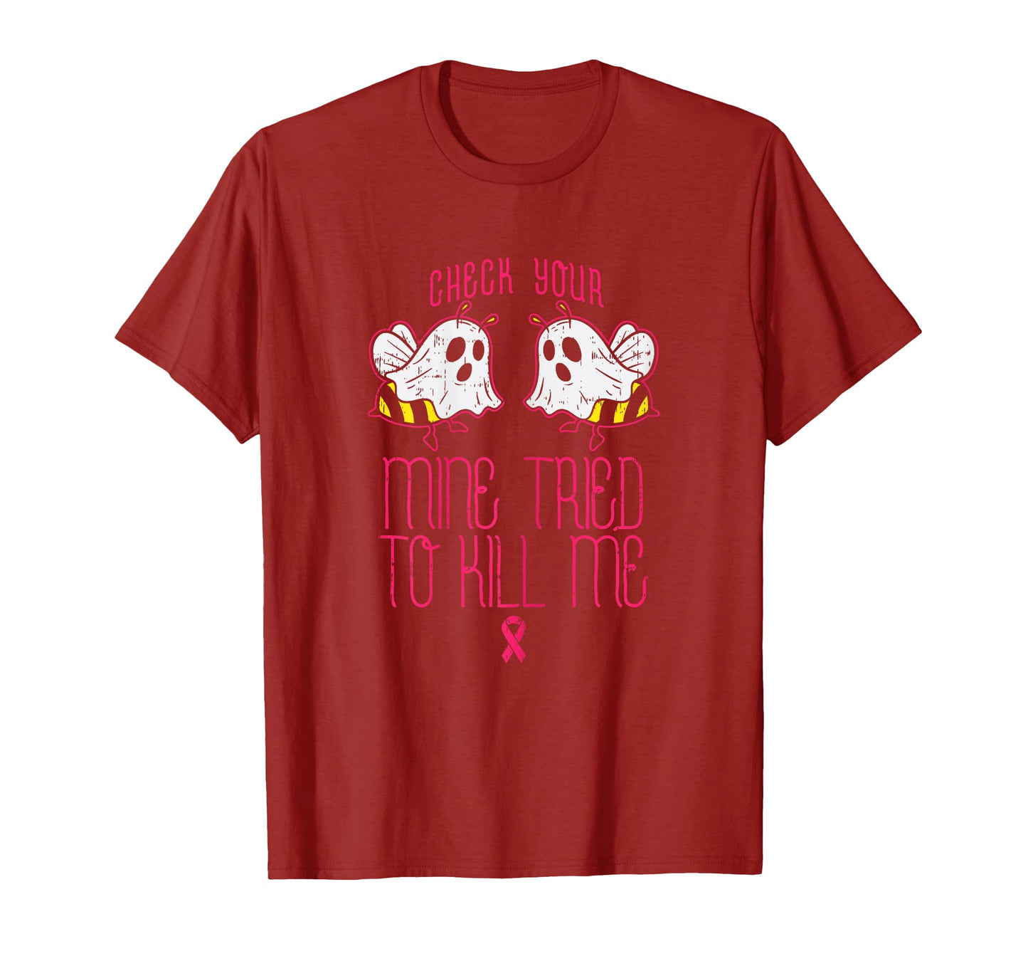 Check Your Boo-bees Funny Halloween Breast Cancer Awareness T-Shirt