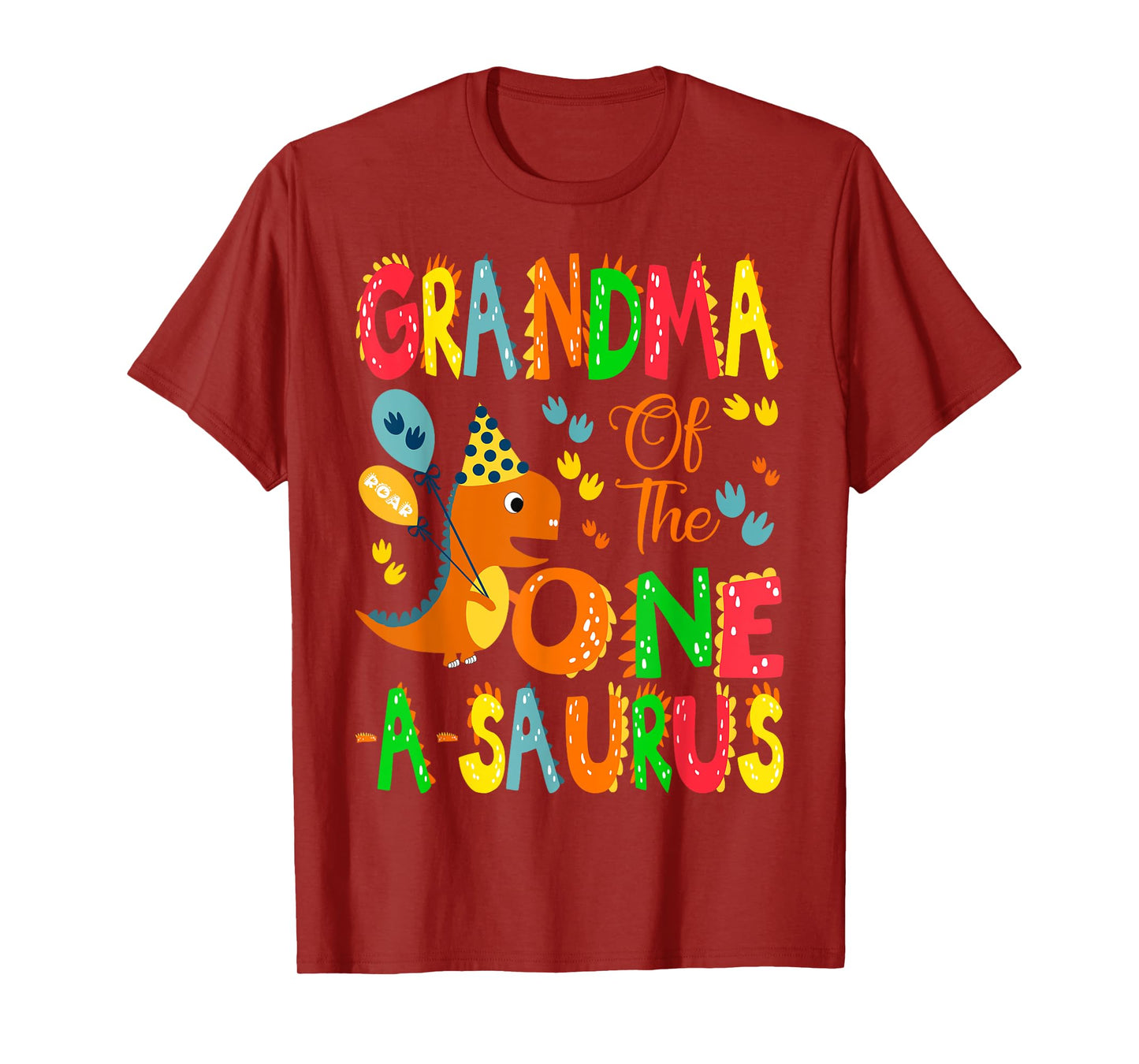 Grandma of The One-A-Saurus 1St Birthday Boy Dinosaur T-Shirt