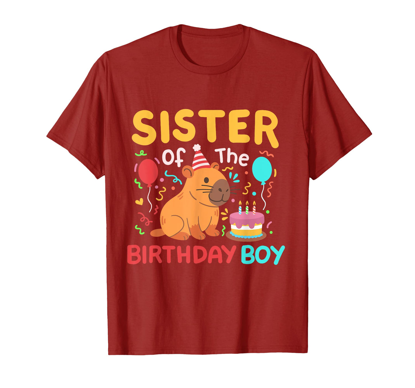 Sister Of The Birthday Boy Capybara Capy Kids Bday Family T-Shirt