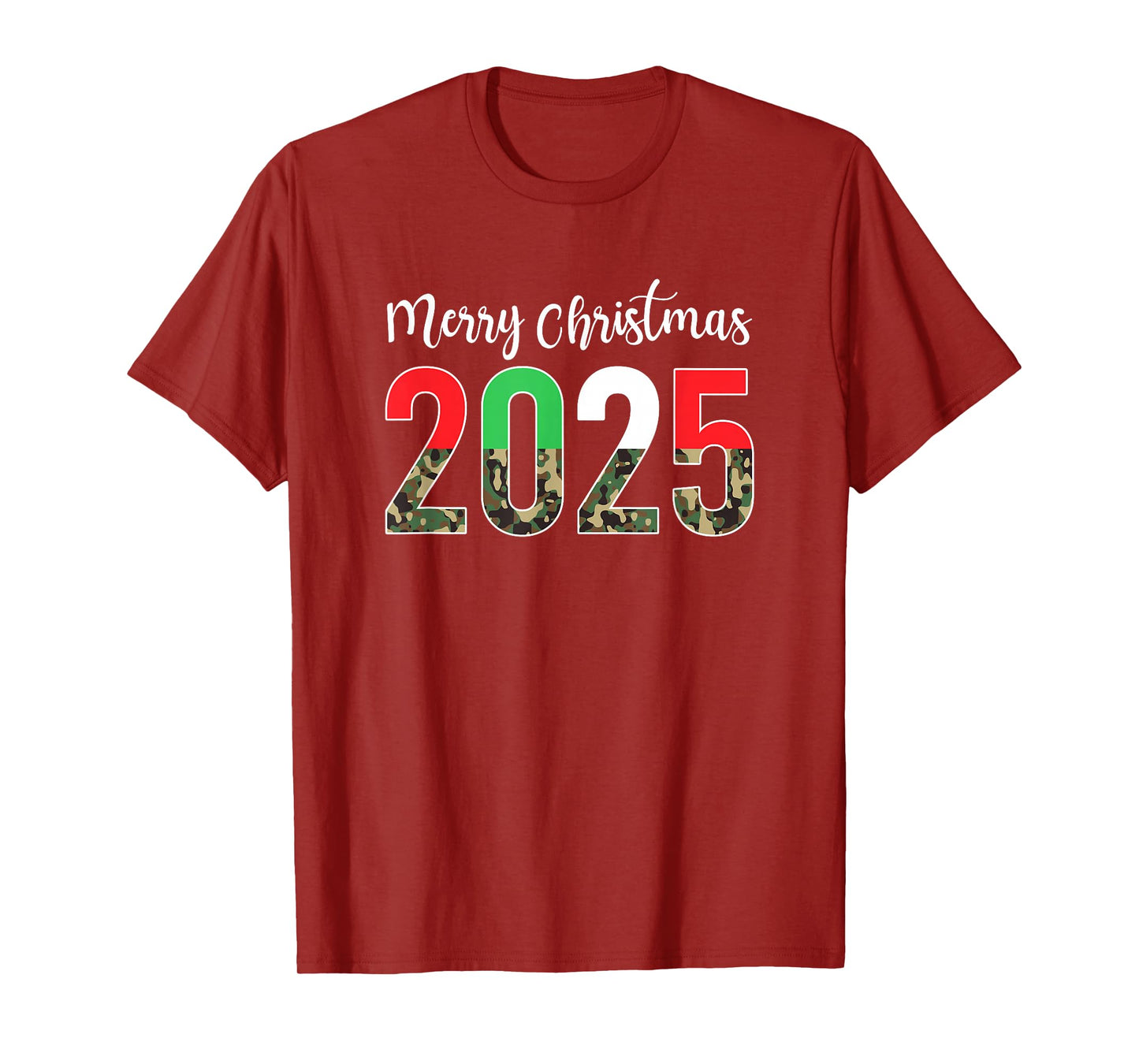 Merry Christmas 2025 Camouflage Camo Xmas for Men Women Kids T-Shirt